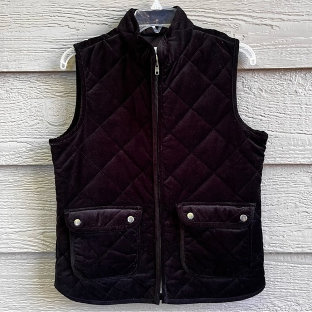 Foxcroft Vest Black Thick Quilted Zip‎ Women Small Pockets Cotton Spandex Luxury